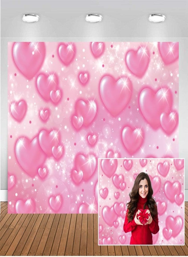 CHAIYA 7x5ft Early 2000s Photography Backdrop Pink Hearts Romantic Valentine's Day Background Baby Shower Birthday Girl Party Banner Decor Supplies CY-292 - Image 1