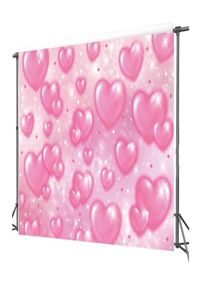 CHAIYA 7x5ft Early 2000s Photography Backdrop Pink Hearts Romantic Valentine's Day Background Baby Shower Birthday Girl Party Banner Decor Supplies CY-292 - Image 4
