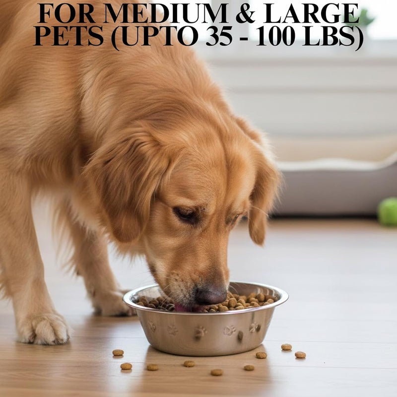 Hell Blues HB Pet Feeder Stainless Steel Dog and Cat Bowls Feeding Replacement Food Bowl for Raised Feeder/Pet Water Metal Bowls (8 Cup (Embossed), Double Pack) - Image 5