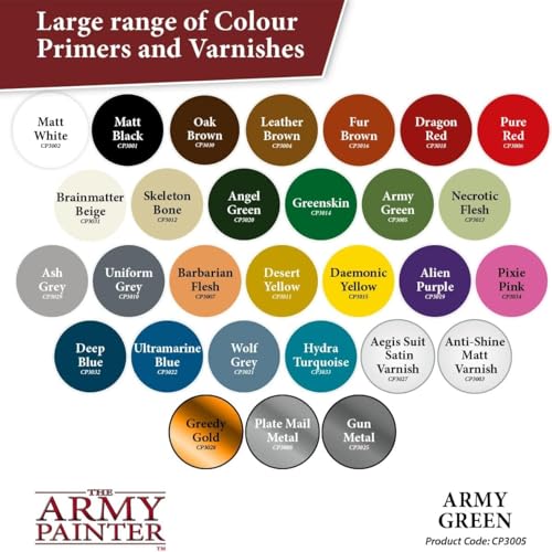 The Army Painter Color Primer Spray Paint, Army Green, 400ml, 13.5oz - Acrylic Spray Undercoat for Miniature Painting - Spray Primer for Plastic Miniatures - Image 5