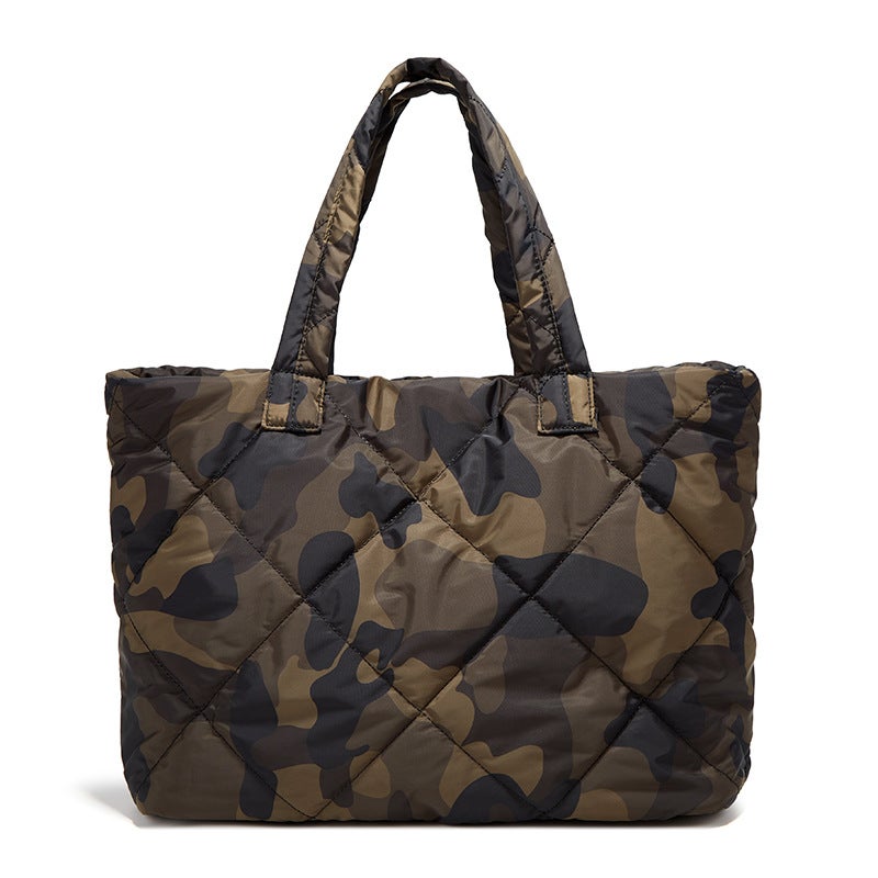 High-Grade Sense Bag Women'S Large Capacity Winter New Fashion Camouflage Space Cotton Women'S Bag Shoulder Bag Explosive Tote Bag - Image 3