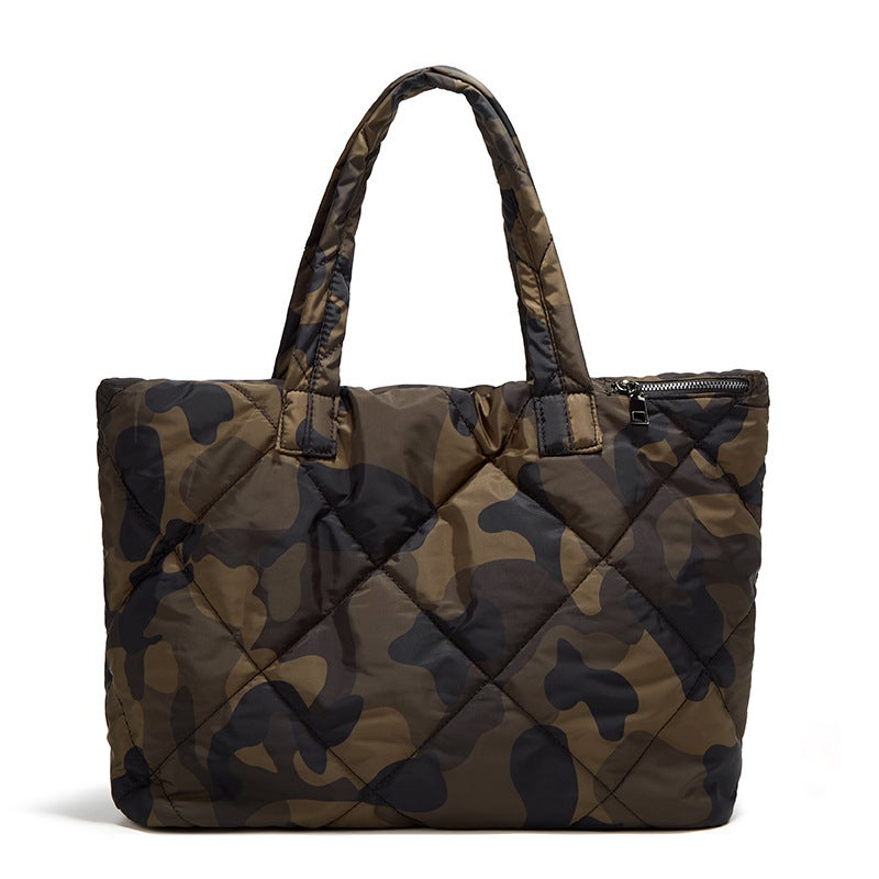 High-Grade Sense Bag Women'S Large Capacity Winter New Fashion Camouflage Space Cotton Women'S Bag Shoulder Bag Explosive Tote Bag - Image 4