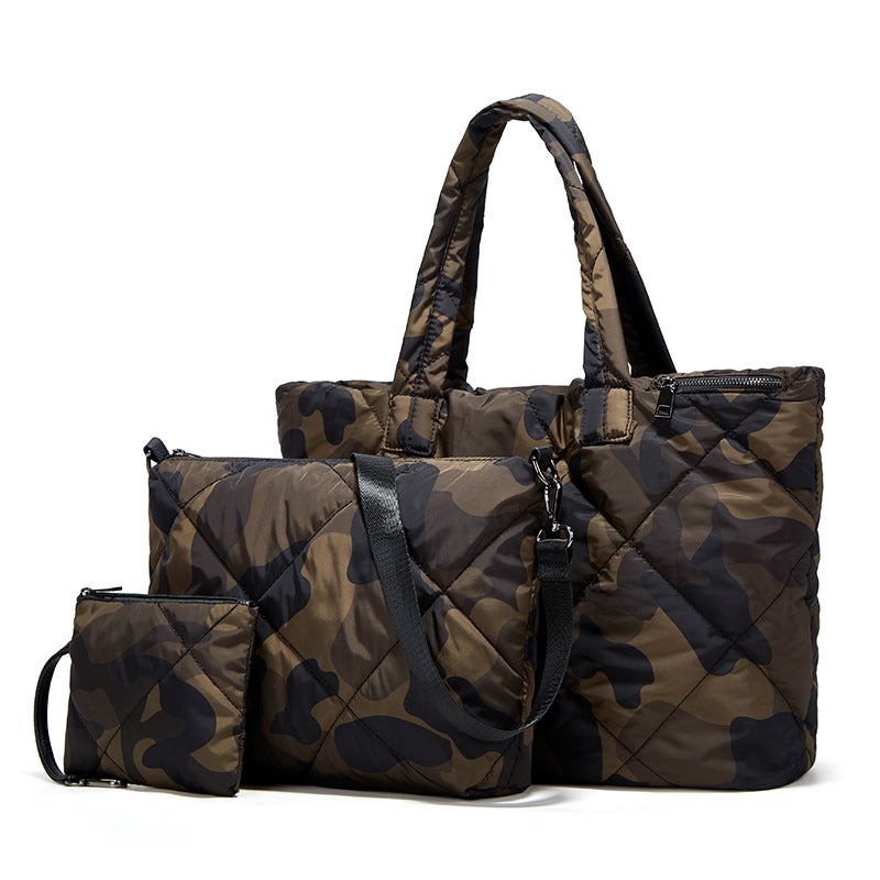 High-Grade Sense Bag Women'S Large Capacity Winter New Fashion Camouflage Space Cotton Women'S Bag Shoulder Bag Explosive Tote Bag - Image 1