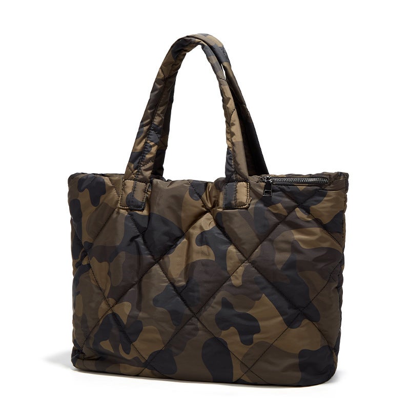 High-Grade Sense Bag Women'S Large Capacity Winter New Fashion Camouflage Space Cotton Women'S Bag Shoulder Bag Explosive Tote Bag - Image 2