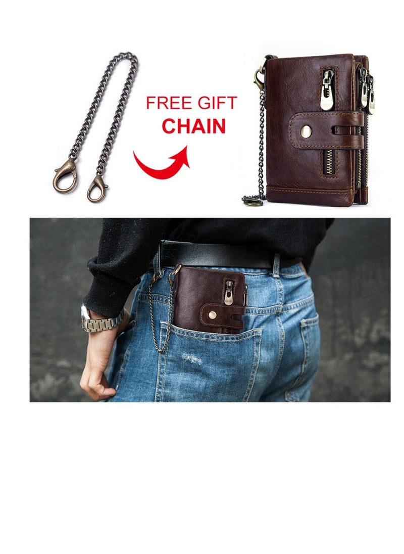 Original Leather Wallet With Chain