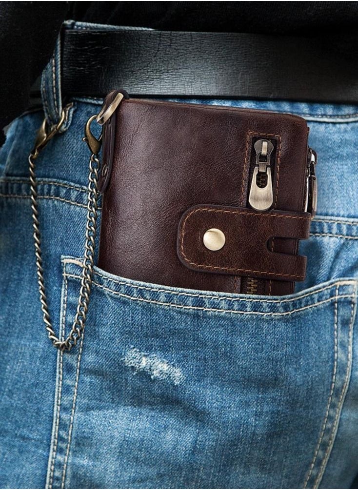 Original Leather Wallet With Chain