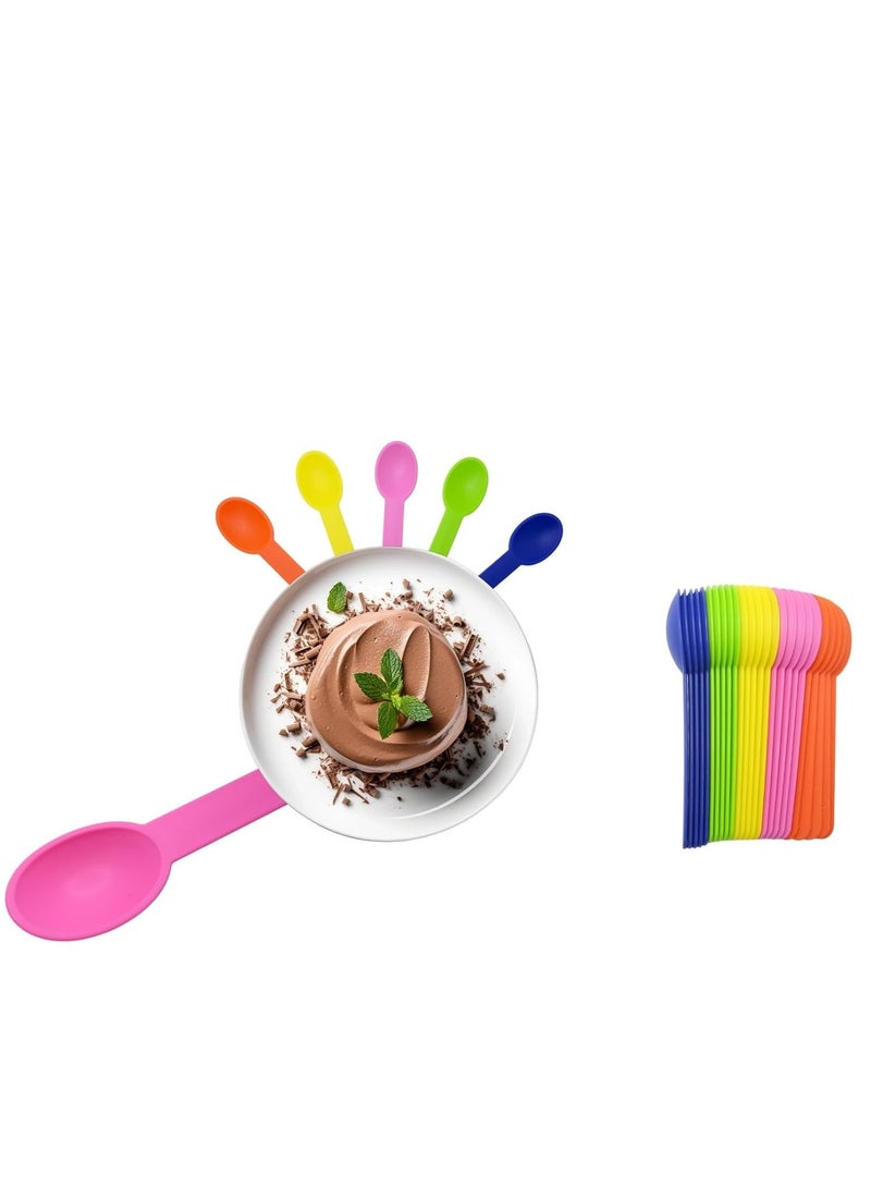 kleez Silicone Sweet Spoons – 25pcs Reusable Dessert & Ice Cream Spoons, Colorful, BPA-Free, Soft Touch, Ideal for Parties, Cafes, and Everyday Use - Image 1
