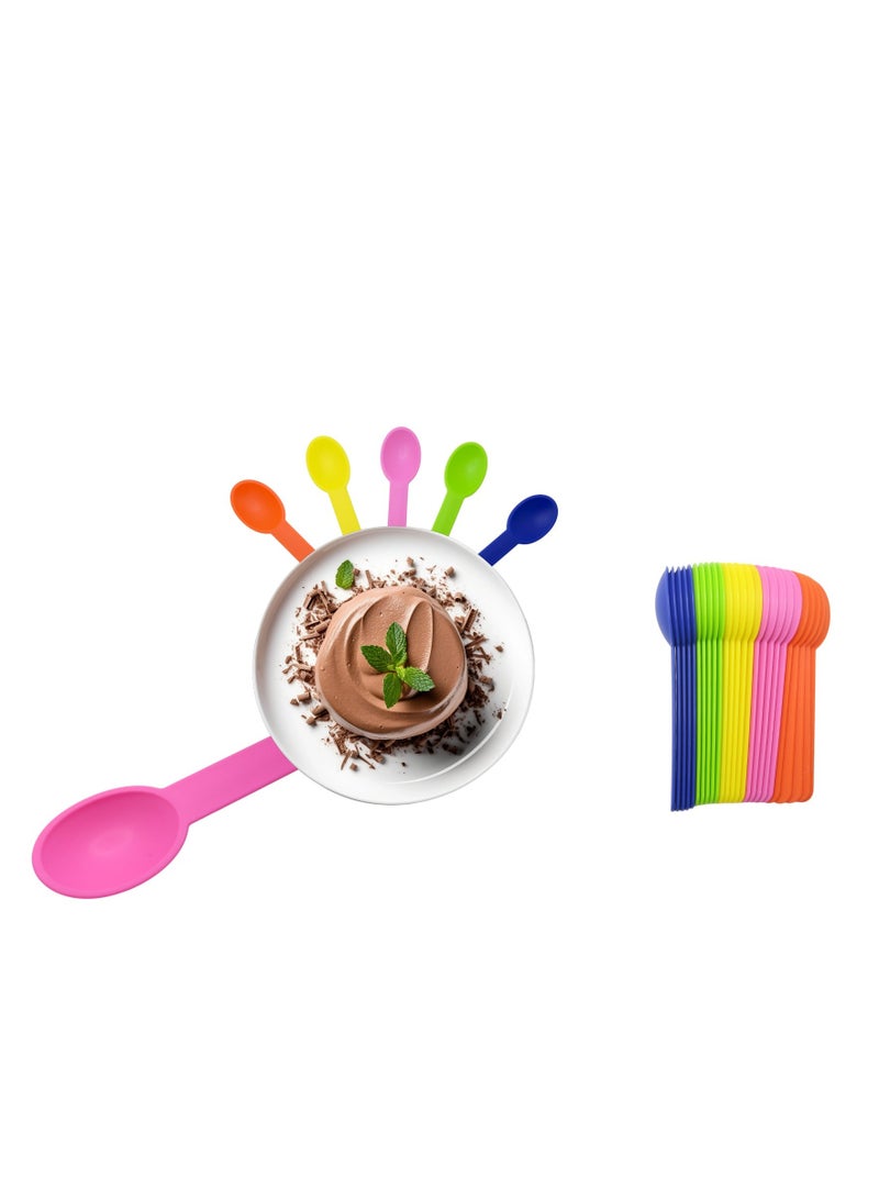 kleez Silicone Sweet Spoons – 25pcs Reusable Dessert & Ice Cream Spoons, Colorful, BPA-Free, Soft Touch, Ideal for Parties, Cafes, and Everyday Use - Image 5