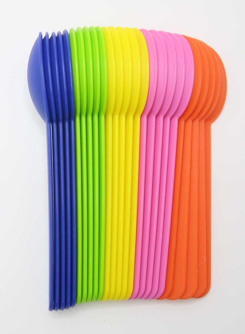 kleez Silicone Sweet Spoons – 25pcs Reusable Dessert & Ice Cream Spoons, Colorful, BPA-Free, Soft Touch, Ideal for Parties, Cafes, and Everyday Use - Image 2