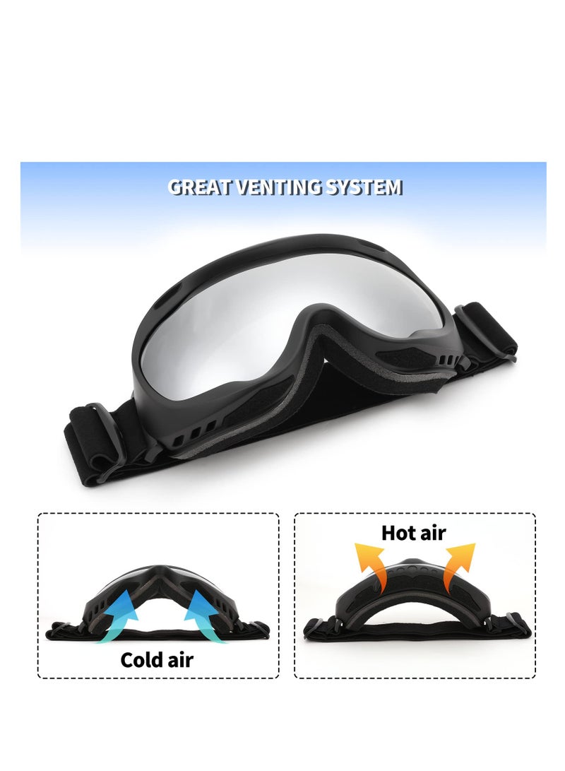 SYOSI Sports Ski Goggles, Snowboard Anti-Fog Mirrored Snow Goggles OTG UV Protection Foam Anti-Scratch Dustproof for Women Men Youth - Image 4