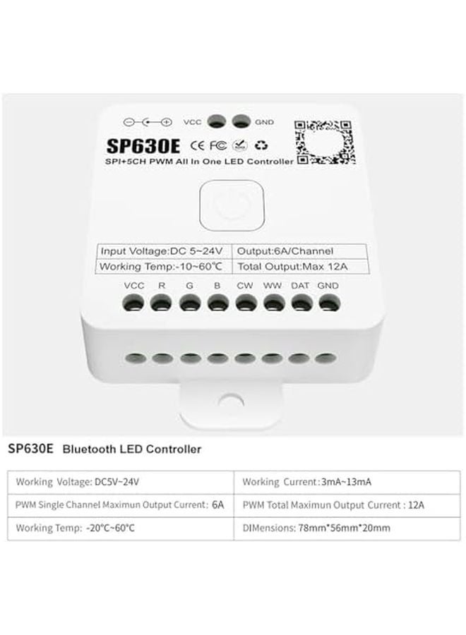 SP630E وحدة تحكم LED 5 في 1 SPI PWM RGB RGBCW شاشة لمس تحكم عن بعد 2.4 جيجا هرتز - Image 3