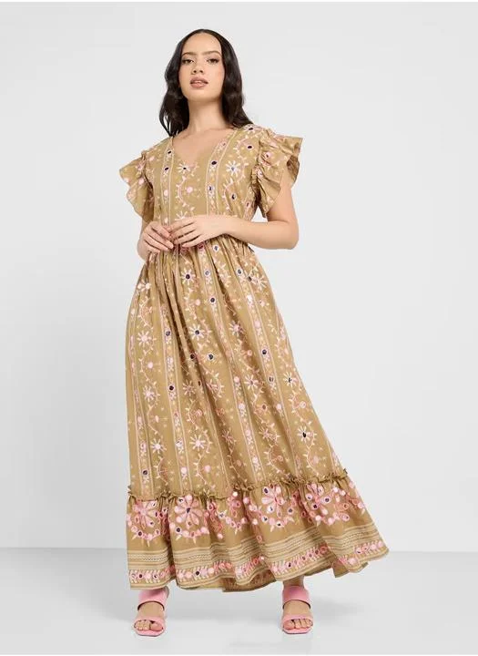 That’s My Gal Mirror Embroidered Maxi Dress