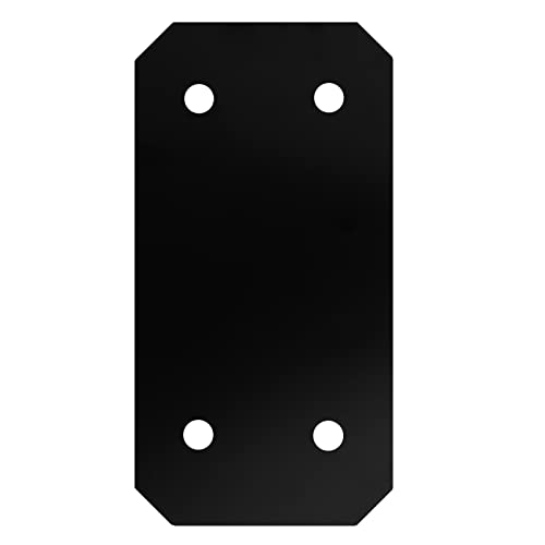 heneng 4 Pcs Flat Mending Plates for 6x6 Post, 9-3/4" x 5", Straight Repair Connector Bracket, 12 Gauge Steel - Image 3
