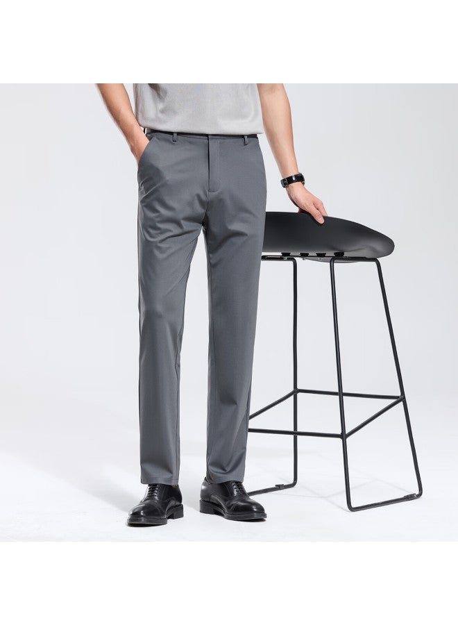 Hodo Hodo Men's Business Pants With Mulberry Silk & Cool Breathable Fabric Smooth Straight-leg Solid Color Summer Casual Pants - Image 2