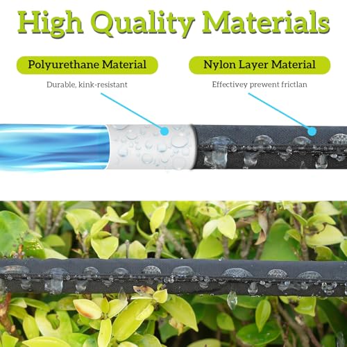 Linex خرطوم حديقة لينكس المسطح 1/2" × 25 قدم مع دعامة لأسرة الحدائق خرطوم رذاذ ثقيل لتحفظ المياه 80% - Image 4