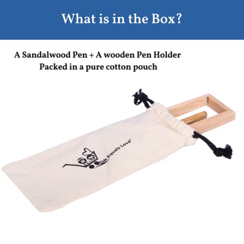 GIFT EQUALS LOVE Sandalwood Pen with Wooden Stand for writing Gifting for Mens, Executives with Natural Sandal - Image 5