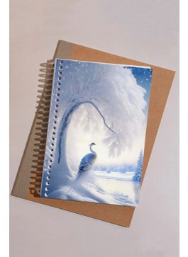 KutuTR Winter Pattern Wooden Mdf Cover 100 Pages Square 15 x 21 cm Vip Modelist Notebook 80 gr / M2 K513  - Image 1