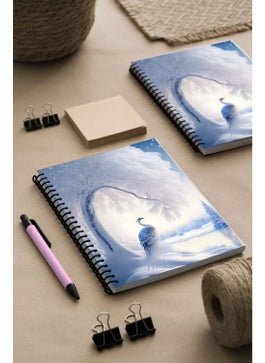 KutuTR Winter Pattern Wooden Mdf Cover 100 Pages Square 15 x 21 cm Vip Modelist Notebook 80 gr / M2 K513  - Image 2