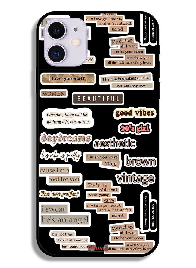 Tolwak Apple iPhone 12 Protective Case Beautiful Quotes Stickers - Image 2
