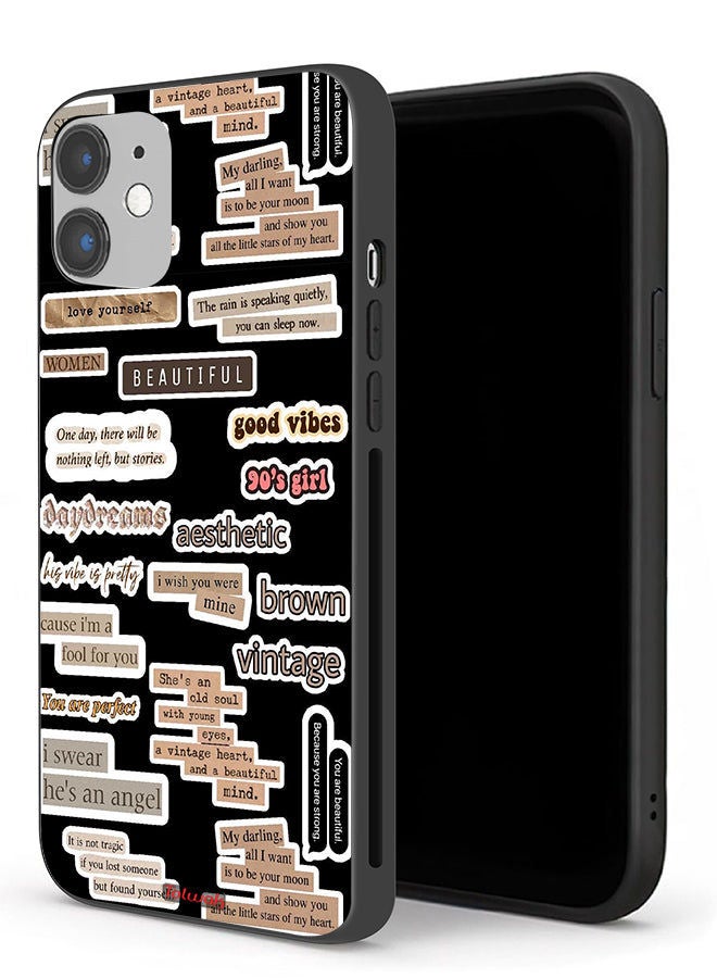 Tolwak Apple iPhone 12 Protective Case Beautiful Quotes Stickers - Image 1