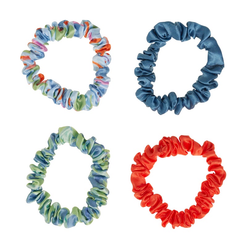 Goody X Sophia Yeshi Hair Ties, Ouchless Satin Scrunchies, Damage Free Scrunchies, Thin & Frizz-Free Hold, Gentle Styling Accessories for Women, Men & Family, All Hair Types, Multicolor, 4 Ct - Image 3
