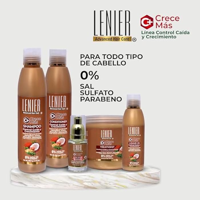 Lenier Shampoo Crece Más – Promotes Hair Growth & Control Fall | With Coconut Oil, Rosemary & Ginger | Clean & Refreshing | Sulfate-Free, Salt-Free, Paraben-Free 17 oz - Image 4