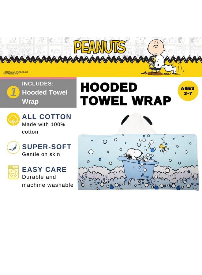 Franco Peanuts Snoopy Bubble Bath Kids Super Soft Bath/Pool/Beach Soft Cotton Terry Hooded Towel Wrap, 24 in x 50 in, (Officially Licensed Product) - Image 3