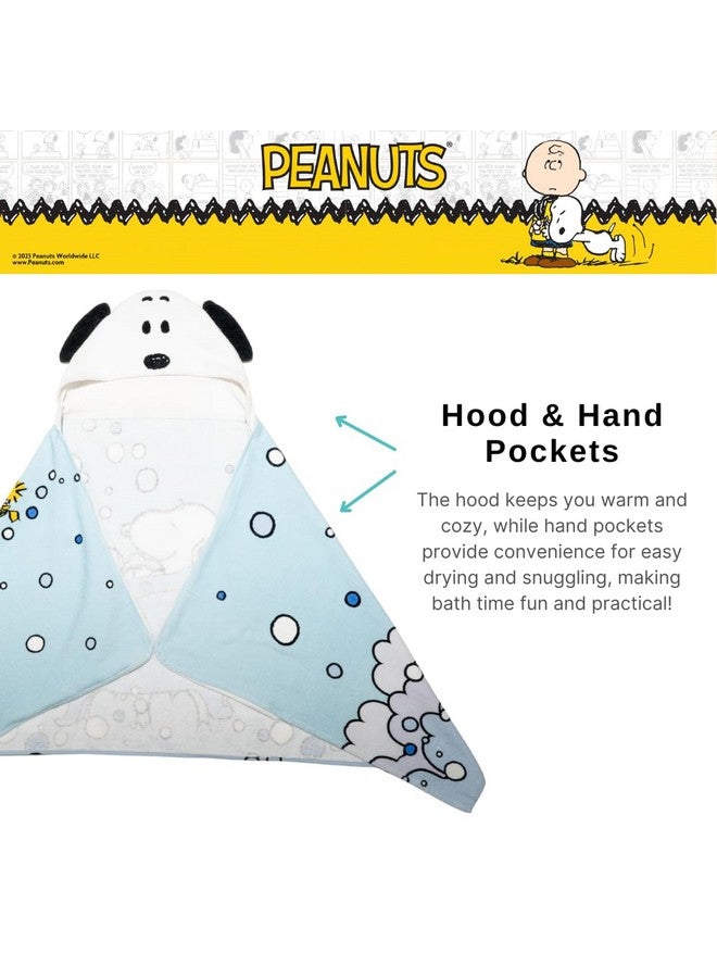 Franco Peanuts Snoopy Bubble Bath Kids Super Soft Bath/Pool/Beach Soft Cotton Terry Hooded Towel Wrap, 24 in x 50 in, (Officially Licensed Product) - Image 4