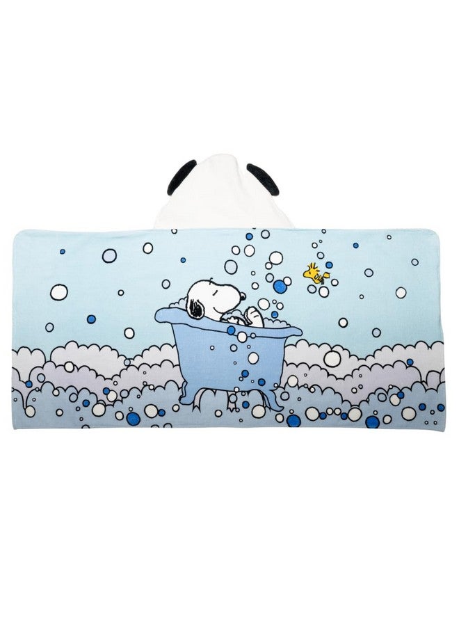 Franco Peanuts Snoopy Bubble Bath Kids Super Soft Bath/Pool/Beach Soft Cotton Terry Hooded Towel Wrap, 24 in x 50 in, (Officially Licensed Product) - Image 1