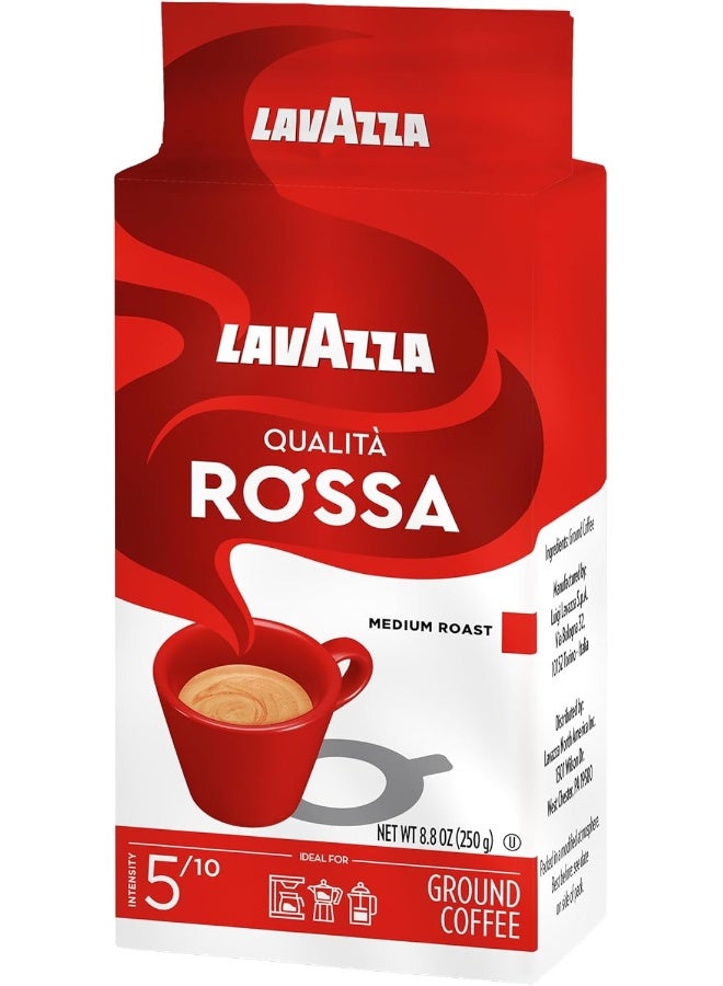 Lavazza Qualità Rossa Ground Coffee, Medium Roast, Arabica and Robusta Blend, 8.8 oz Brick (Pack of 4) - Image 2
