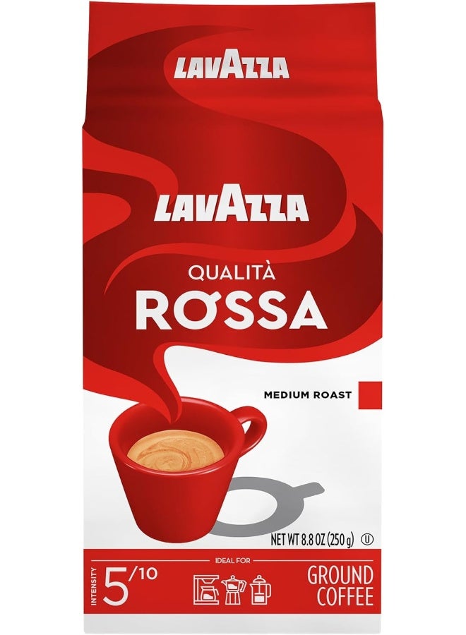 Lavazza Qualità Rossa Ground Coffee, Medium Roast, Arabica and Robusta Blend, 8.8 oz Brick (Pack of 4) - Image 1