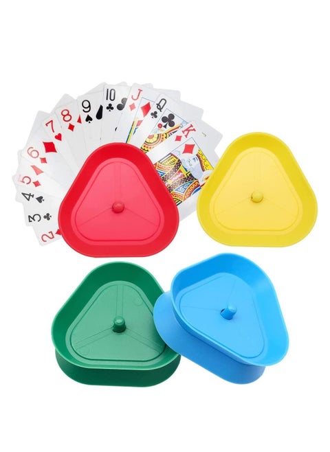 Triangle Shaped Hands Free Playing Card Holder, Triangle Shaped Game Accessories Kids and Senior Gaming Aids for Party or Family Game Night