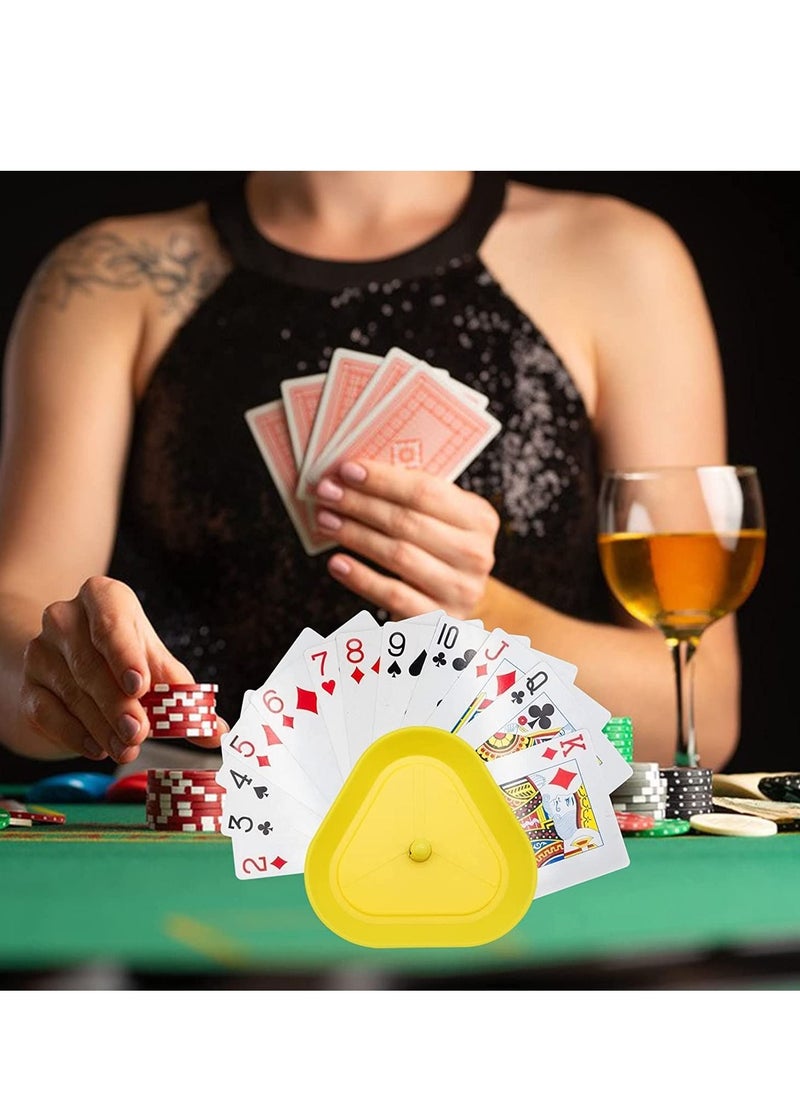Triangle Shaped Hands Free Playing Card Holder, Triangle Shaped Game Accessories Kids and Senior Gaming Aids for Party or Family Game Night