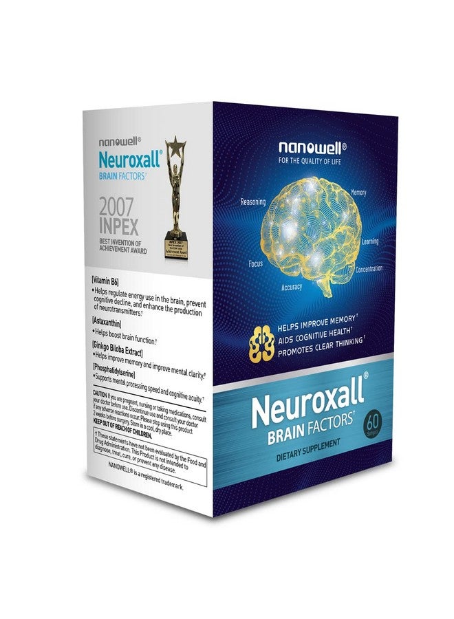 NANOWELL Neuroxall Brain Factors - Cognitive Support with Vitamin B6, Astaxanthin, Ginkgo Biloba Extract & Phosphatidylserine - Boosts Brain Health, Memory & Focus - 60 Softgels - Image 3