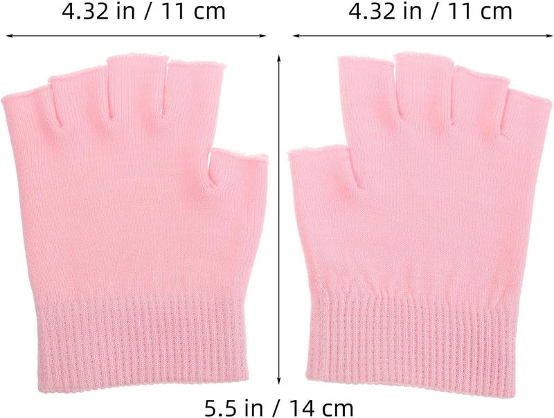 Moisturizing Gloves, 1 Pair Fingerless Gel Spa Gloves for Dry Cracked Skin, Touch Screen Compatible, Lightweight Yarn, Winter Hand Care for Dry Hands - Image 2
