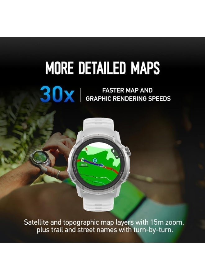 COROS 320 mAh APEX 4 (46mm) GPS Watch, 1.3" MIP Touchscreen, Global maps with Turn-by-Turn Navigation, 41 Days Battery Life, Voice Pins, and hands-free calls, for Running, Skiing, and Climbing - White - Image 4