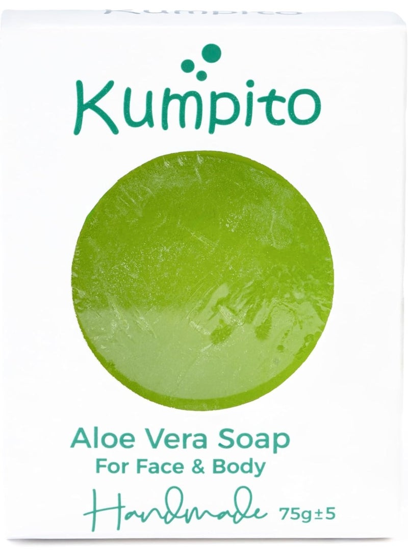 Kumpito Aloe Vera Handmade Soap – Natural Face & Body Cleanser with Cucumber & Olive Oil | Moisturizing, Oil Control, Antioxidant, Deep Cleansing Soap – For All Skin Types - Image 1
