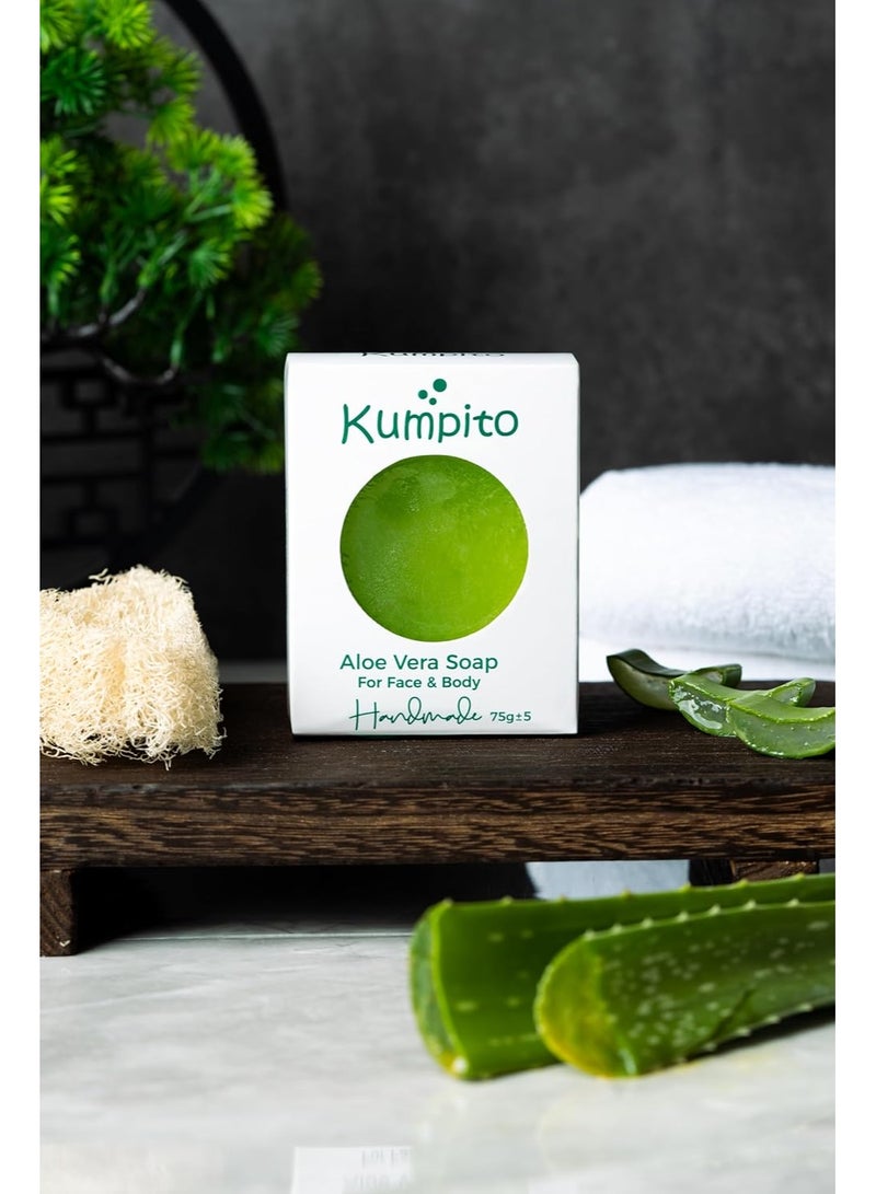 Kumpito Aloe Vera Handmade Soap – Natural Face & Body Cleanser with Cucumber & Olive Oil | Moisturizing, Oil Control, Antioxidant, Deep Cleansing Soap – For All Skin Types - Image 5