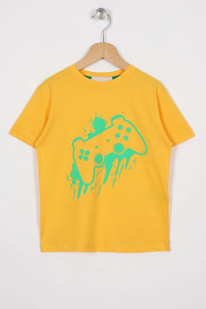 Zepkids Game Console Printed Oversize Yellow Color Boy T-shirt