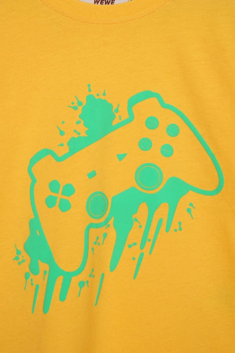 Zepkids Game Console Printed Oversize Yellow Color Boy T-shirt