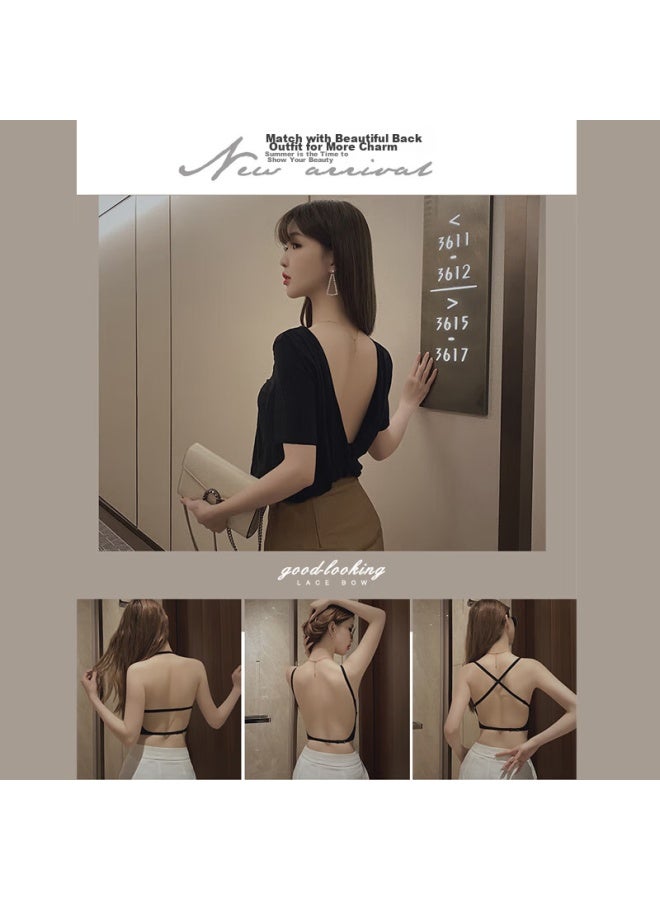 Bejirog Bejirog U-shaped Beautiful Back Bra For Women, Small Breast Push-up, With Chest Pads, Outer Wear Vest, Seamless One-piece Backless Bra  - Image 4