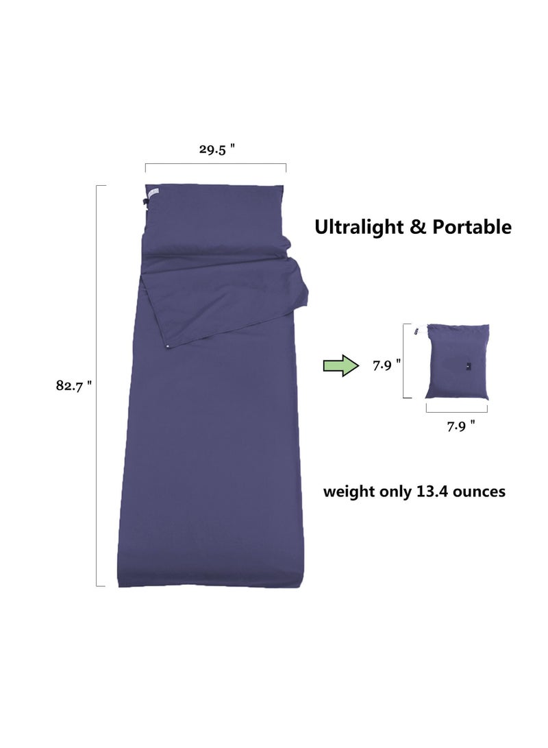 Ultralight Sleeping Bag Liner & Travel Sleep Sack for Adults - Perfect for Camping, Backpacking, Hotels & Hostels - Comfortable and Portable Travel Sheets for Adventurers. - Image 4
