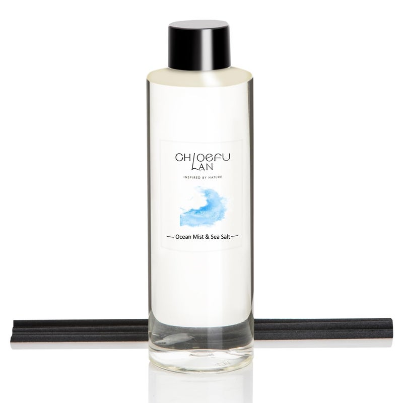 Chloefu LAN Ocean Mist & Sea Salt Scented Oil Diffuser Refill 6.76 fl oz Natural Scented Oil - Best for Aromatherapy, SPA and Home, 0% Alcohol, Fresh and Invigorating