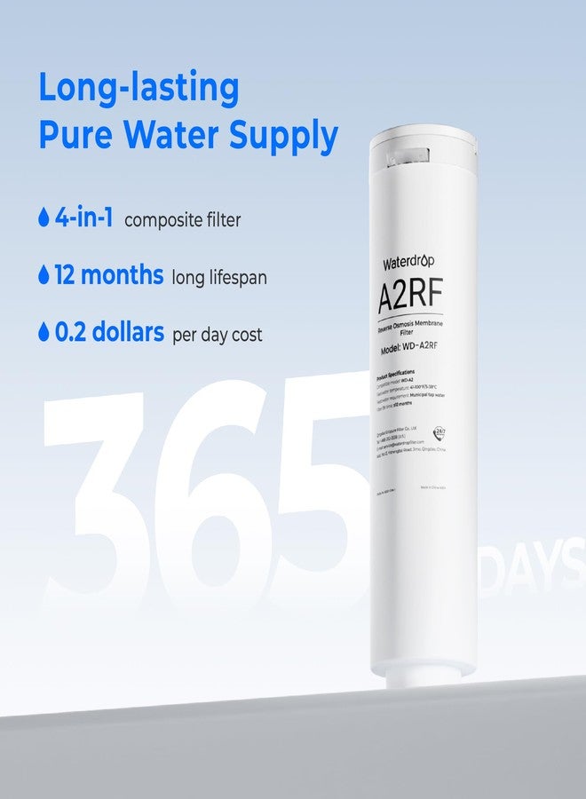 ووتر دروب فلتر Waterdrop WD-A2RF، بديل لنظام التناضح العكسي WD-A2، ضمان لمدة 12 شهرًا - Image 4
