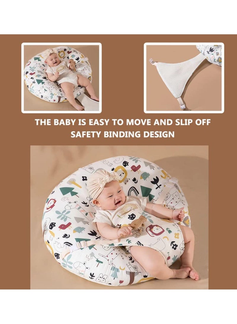 XiuWoo Strechy Minky Newborn Lounger Infant Nursing Pillow15° slope pillow with seat belt Removable Breastfeeding and Bottle Feeding Pillow and Positioner Mattress  - Image 3