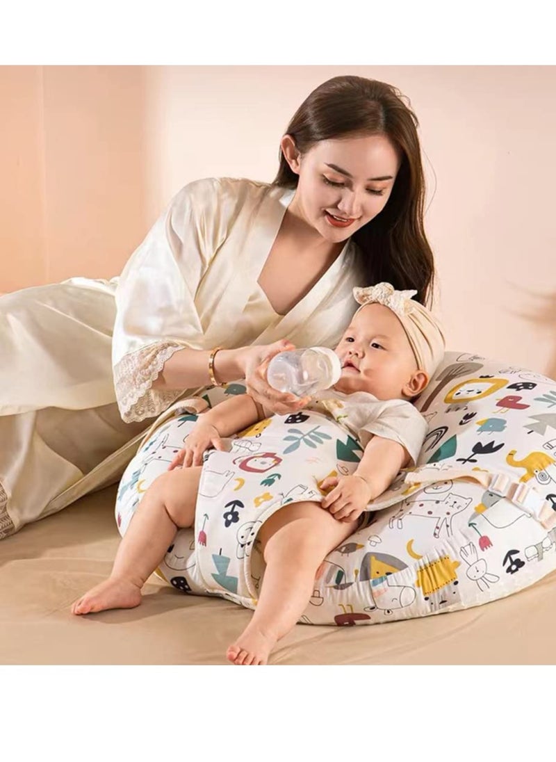 XiuWoo Strechy Minky Newborn Lounger Infant Nursing Pillow15° slope pillow with seat belt Removable Breastfeeding and Bottle Feeding Pillow and Positioner Mattress  - Image 2