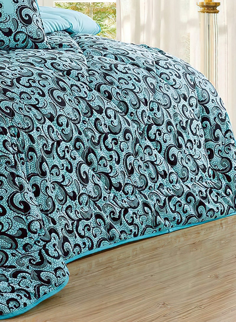 4Piece Single Size 160x210Cm Comforter Set Medium Filling Bedding Set for All Season - Image 4