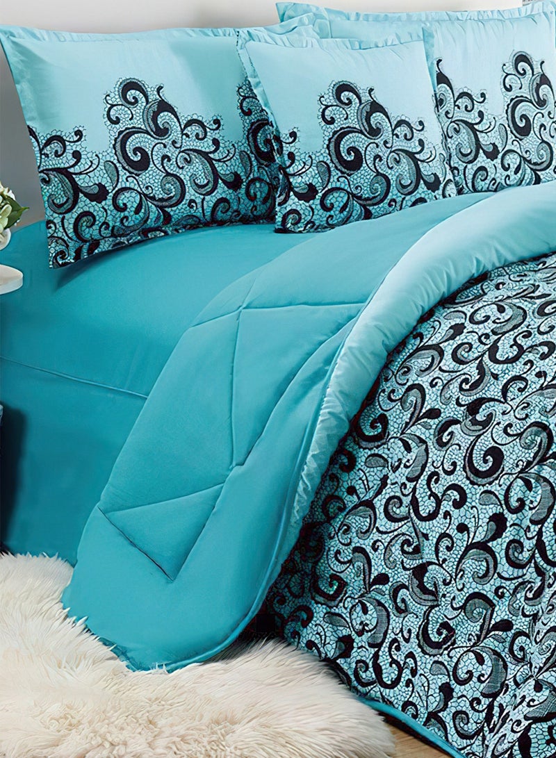 4Piece Single Size 160x210Cm Comforter Set Medium Filling Bedding Set for All Season - Image 3