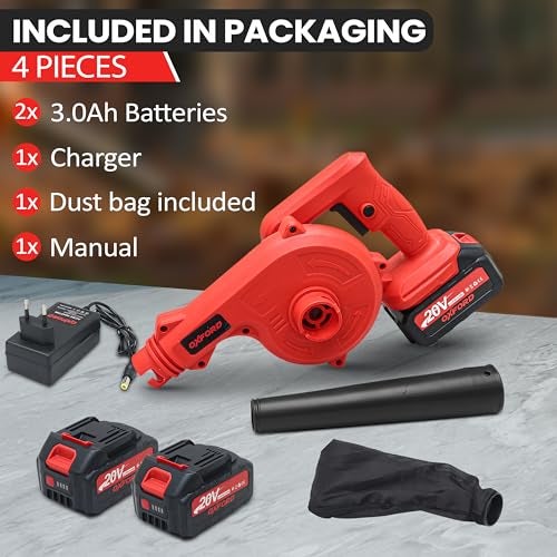 Tomahawk Oxford® O-80 Cordless Blower for Cleaning Home, Car, Garden, Office- Portable, Heavy Duty, Handheld 18000 RPM, 3.1m²/Min, 20 V Air Blower with 3.0Ah Battery and Quick Charging - Image 5