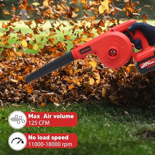 Tomahawk Oxford® O-80 Cordless Blower for Cleaning Home, Car, Garden, Office- Portable, Heavy Duty, Handheld 18000 RPM, 3.1m²/Min, 20 V Air Blower with 3.0Ah Battery and Quick Charging - Image 2